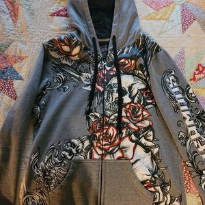 Infamous grey hooded sweatshirt L